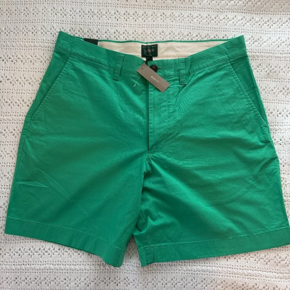 New With Tags J. Crew Men's Portsider Stretch Chino Shorts Villa Green Size 32